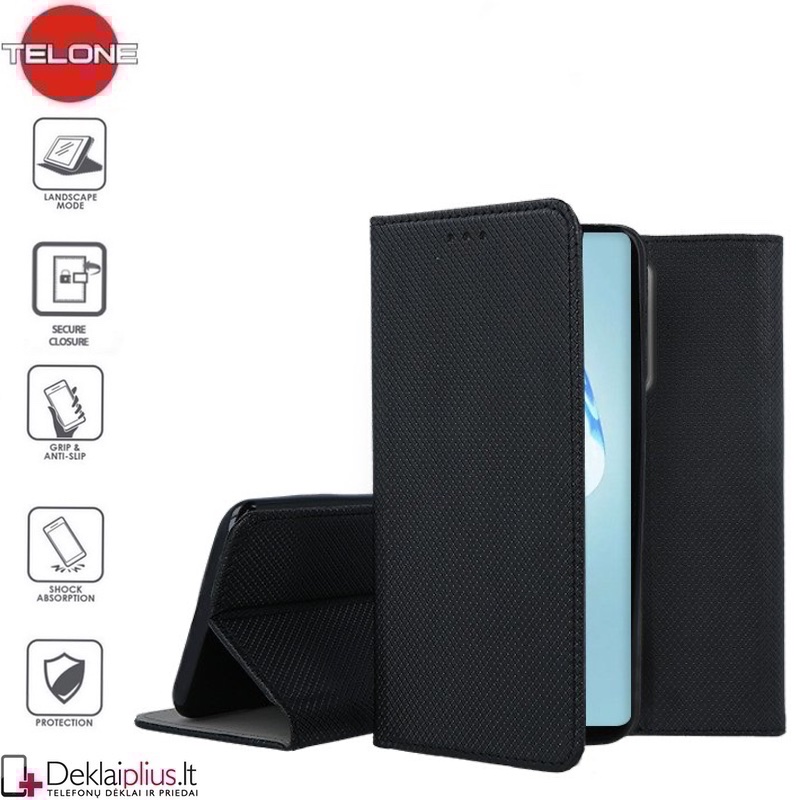Telone smart magnet serijos atverčiamas dėklas - juodas (Samsung S20 FE) Telone smart magnet serijos atverčiamas dėklas - juodas (Samsung S20 FE)
